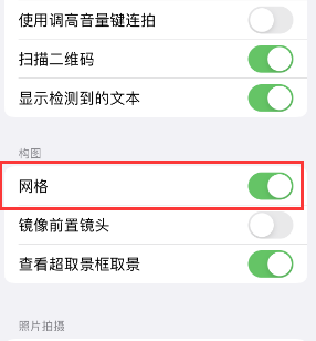 通渭苹果手机维修网点分享iPhone如何开启九宫格构图功能 