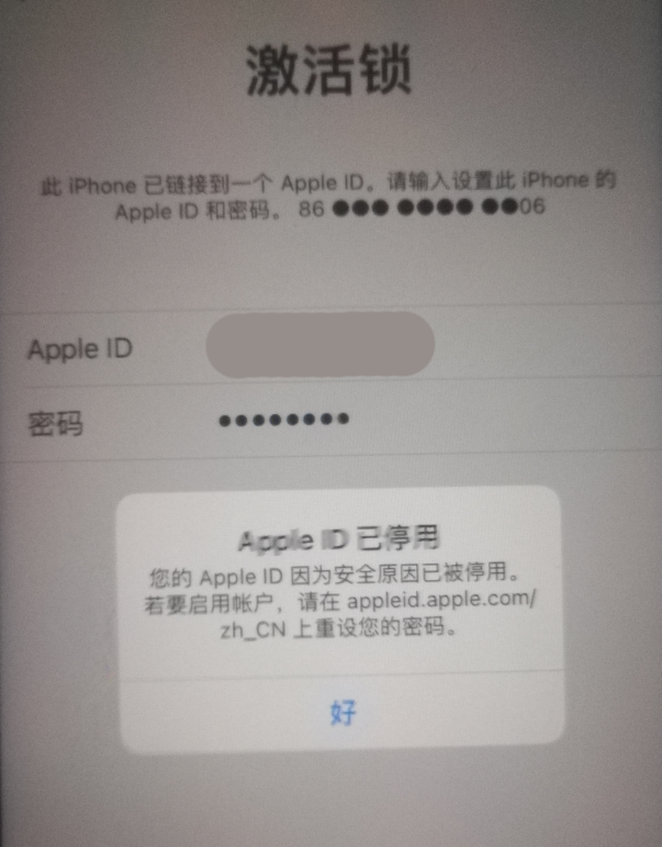 通渭苹果手机维修分享iPhone 12 出现提示“Apple ID 已停用”怎么办 